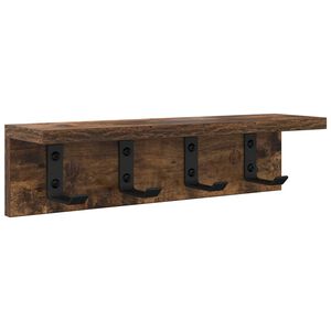 vidaXL Appendiabiti a muro A parete Rovere fum&eacute; 40 x 10,5 x 10,5 cm