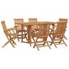 vidaXL Set da Pranzo per Giardino 7 pcs Marrone Legno di teak solido