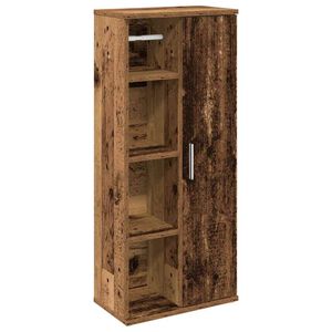 vidaXL Mobile da Bagno con Portarotolo Legno Antico 39x22x90 cm