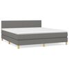 vidaXL Giroletto a Molle con Materasso Grigio Scuro 160x200 cm Tessuto
