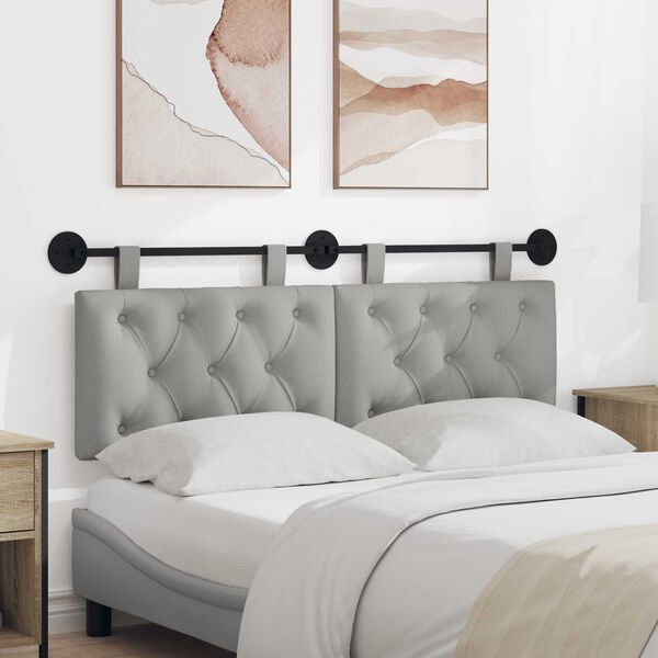 vidaXL Testata appesa Grigio Nuvola 130 x 55 x 7 cm Tessuto