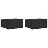vidaXL Mobiletto da notte a muro 2 pz Nero 49 x 34,5 x 24 cm