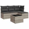 vidaXL Set Divano da Giardino 5pz con Cuscini Grigio Chiaro Polyrattan