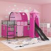 vidaXL Struttura del letto loft per bambini Nero e rosa 99,5 x 200 cm