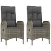 vidaXL Set da Pranzo da Giardino 5 pz con Cuscini in Polyrattan Grigio