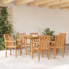 vidaXL Set da Pranzo per Giardino 7 pcs Marrone Legno di teak solido
