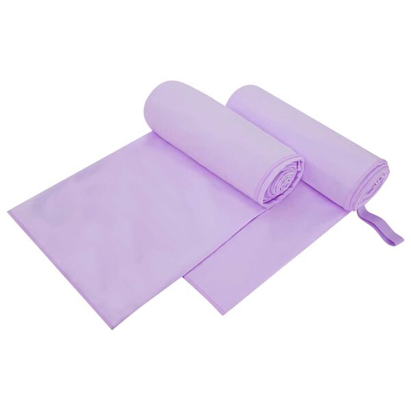 vidaXL Asciugamani Sportivi 2 pcs Viola 200 x 100 cm