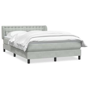 vidaXL Giroletto a Molle con Materasso Grigio Chiaro 160x210cm Velluto