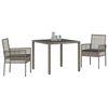 vidaXL Set da Pranzo per Giardino 3 pcs Grigio polyrattan