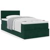 vidaXL Pouf Letto con Materasso Verde Scuro 120x190 cm Velluto