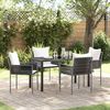 vidaXL Set da Pranzo per Giardino 5 pcs Marrone e Nero Rattan in PE