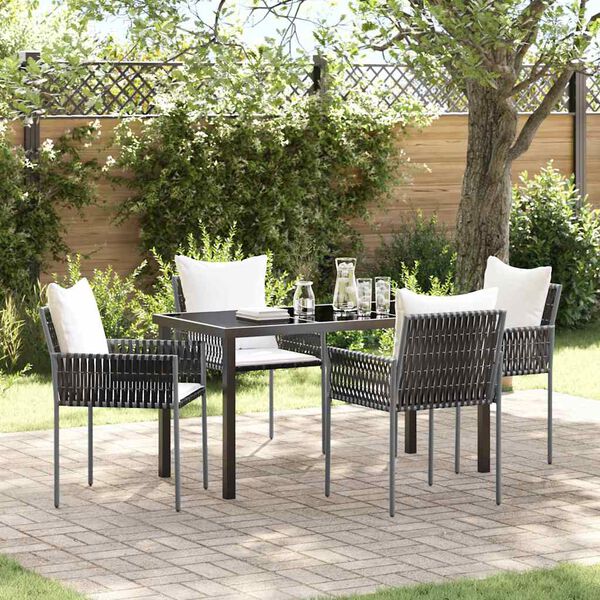 vidaXL Set da Pranzo per Giardino 5 pcs Marrone e Nero Rattan in PE