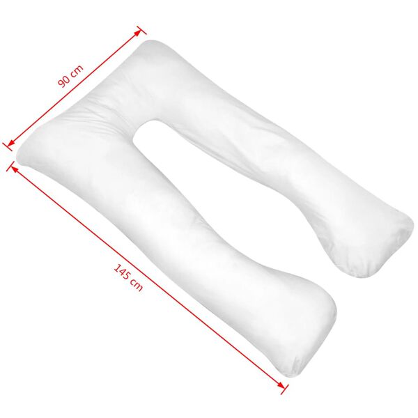 vidaXL Cuscino di Gravidanza 90x145 cm Bianco