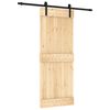 vidaXL Porta scorrevole Naturale e Nero 80 x 210 cm