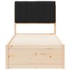 vidaXL Letto con Testiera Rivestita Nero 75 x 190 cm Pino massello