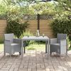 vidaXL Set da Pranzo per Giardino 3 pcs Grigio chiaro Rattan Polt