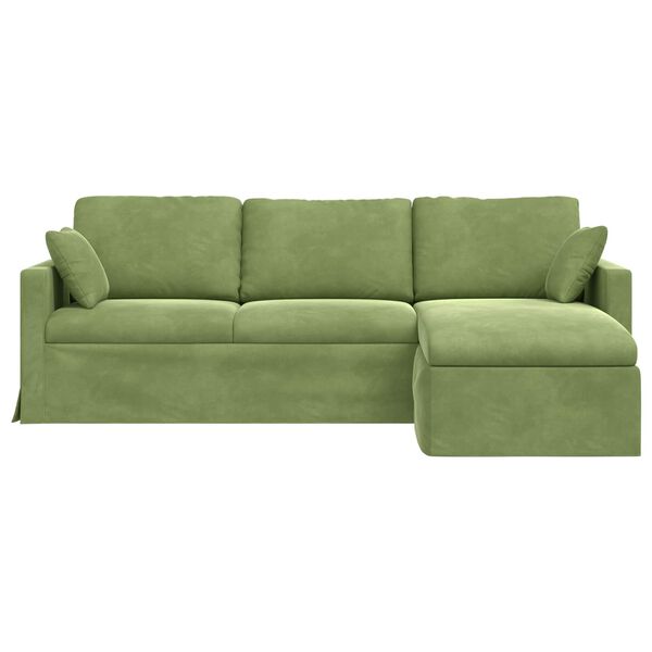 vidaXL Divano Verde chiaro 198 x 134 x 80 cm Velluto
