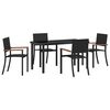 vidaXL Set da Pranzo per Giardino 5 pz Nero