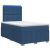 vidaXL Letto Box Spring LED con Materasso Blu 120 x 190 cm Tessuto