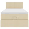 vidaXL Struttura Letto Pouf con Materasso Crema 80x200 cm in Tessuto