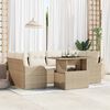vidaXL Set Divano da Giardino 7 pcs Beige Rattan in Polipropilene
