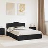 vidaXL Letto con Contenitore Nero 150 x 200 cm Legno multistrato