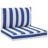vidaXL Cuscini per Pallet 2 pz Strisce Blu e Bianche Tessuto Oxford