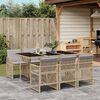 vidaXL Set da Pranzo da Giardino 7 pz con Cuscini Beige in Polyrattan