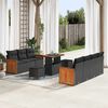 vidaXL Set Divano da Giardino con cuscino 13 pcs Nero polyrattan
