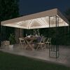 vidaXL Gazebo con Stringa di Luci LED 3x4 m in Tessuto Crema