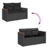 vidaXL Set Divani da Giardino 4 pz con Cuscini Nero in Polyrattan