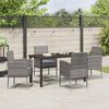vidaXL Set da Pranzo per Giardino con cuscino 5 pcs Grigio polyrattan