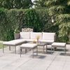 vidaXL Set Divani da Giardino 6 pz con Cuscini in Polyrattan Grigio