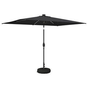 vidaXL Parasol da giardino con luci LED e base 200 x 300 cm Poliestere