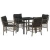 vidaXL Set da Pranzo per Giardino 5 pz Grigio polyrattan