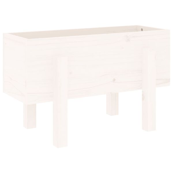 vidaXL Fioriera da Giardino Bianca 62x30x38 cm Legno Massello di Pino