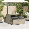 vidaXL Set Pranzo da Giardino 3pz con Cuscini Grigio Chiaro Polyrattan