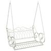 vidaXL Panchina a Dondolo Acciaio 109 x 75 x 59 cm Bianco Antico