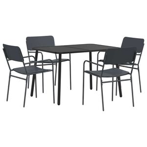 vidaXL Set da pranzo 5 pz Antracite Acciaio