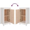 vidaXL Credenze 2 pz Bianche 39x35x80 cm in Legno Massello di Pino