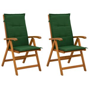 vidaXL Sedie da giardino reclinabili 2 pz Naturale