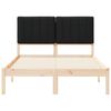 vidaXL Letto con Testiera Rivestita Nero 120 x 190 cm Pino massello