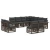 vidaXL Set Divano da Giardino 11 pcs Grigio polyrattan