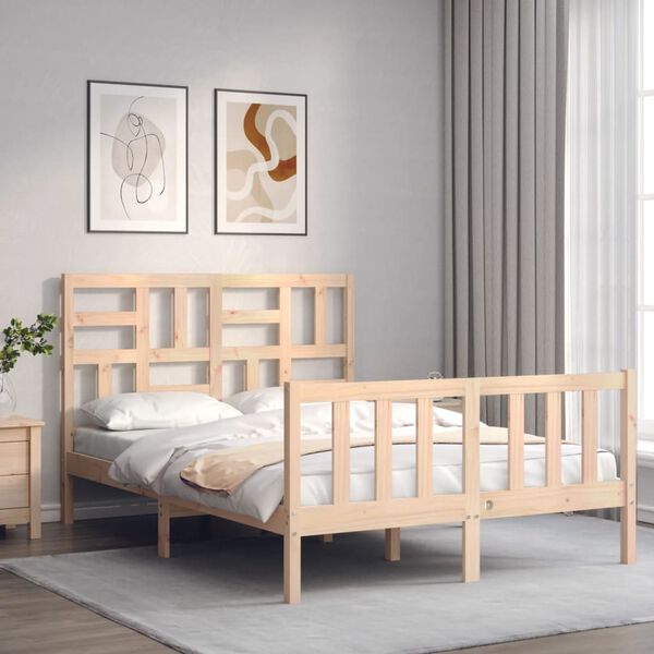 vidaXL Letto senza Materasso 140x190 cm in Legno Massello di Pino