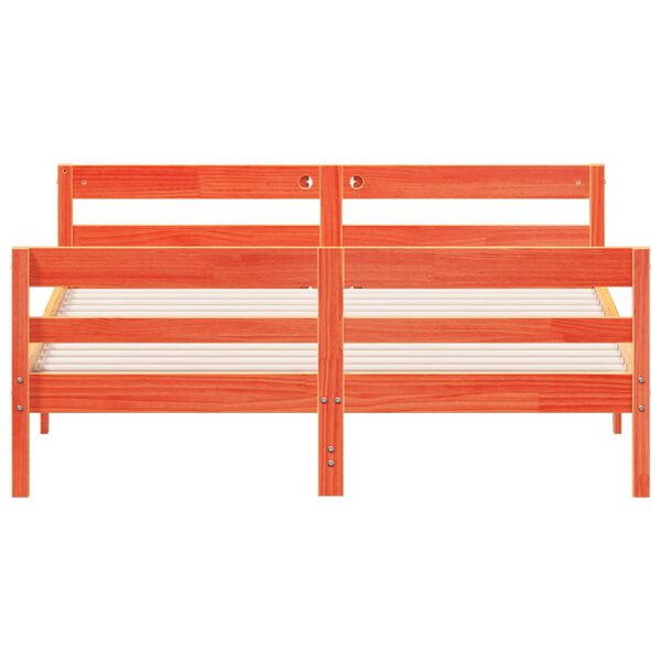 vidaXL Giroletto senza Materasso Marrone Cera 140x200cm Massello Pino