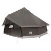 vidaXL Tenda Tipi 10 persona Marrone Grigio Poliestere e Acciaio