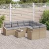 vidaXL Set di divani con cuscino 9 pcs Beige e grigio polyrattan