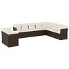 vidaXL Set Divani da Giardino 10pz con Cuscini in Polyrattan Marrone