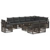 vidaXL Set Divano da Giardino 11 pz Grigio polyrattan