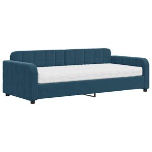 vidaXL Divano Letto con Materasso Blu 90x200 cm in Velluto